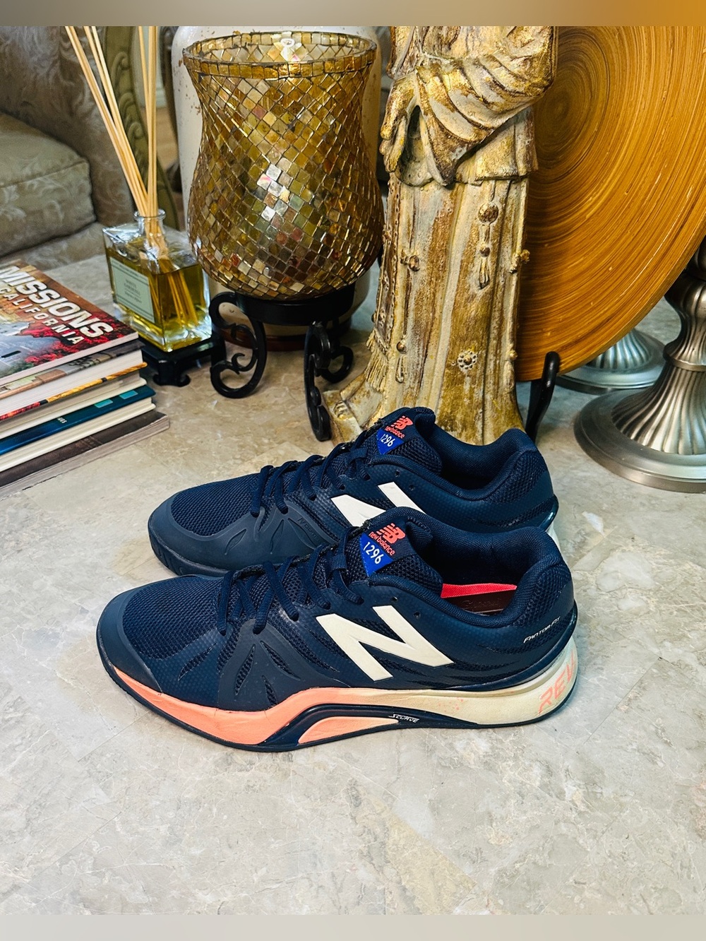 Men’s New Balance1296 Court Shoes Blue Fantom Fit Rev Lite Size 9.5D